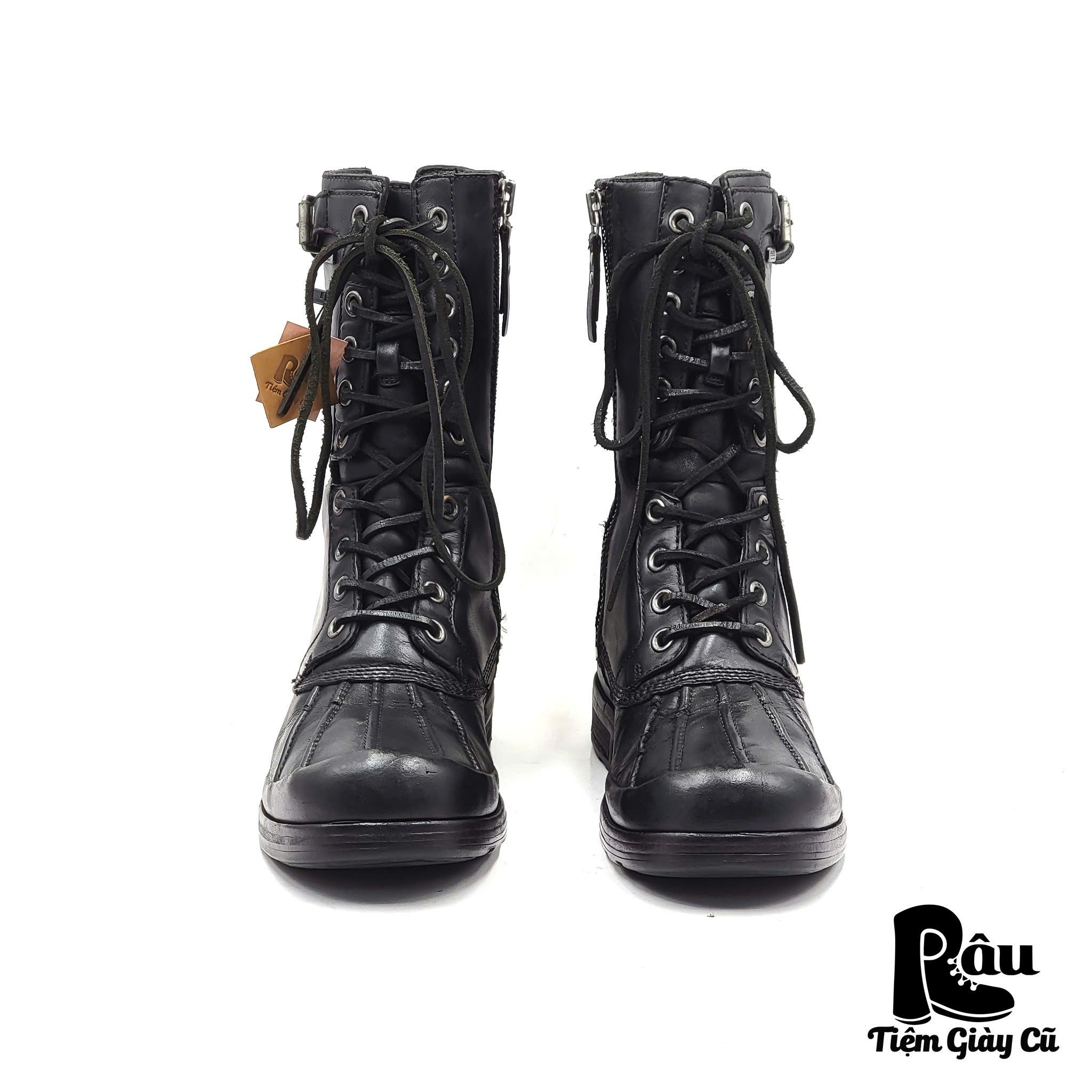 |SIZE 38.5| UGG BLACK REESE MOTOR BOOT Z38.5-6795