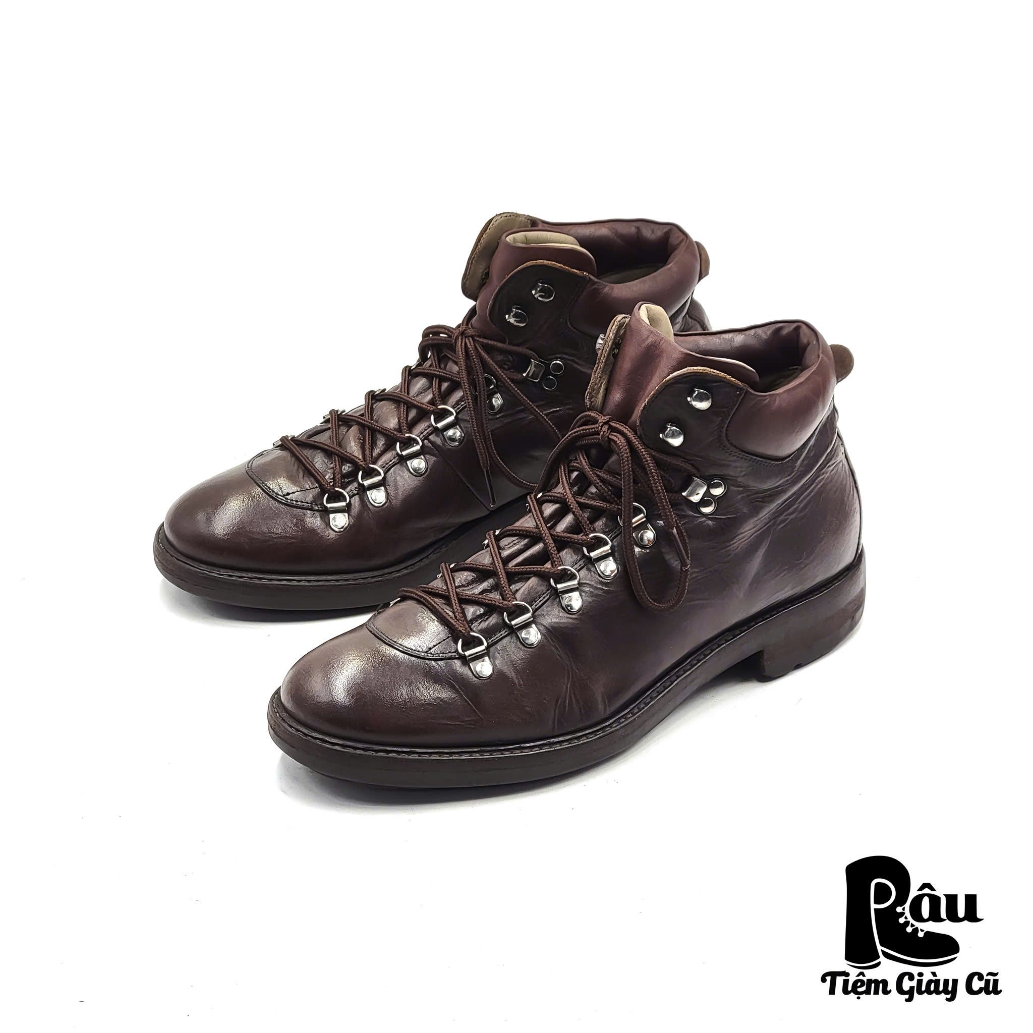 |SIZE 44| CORVARI DARK BROWN ANKLE LACE-UP BOOT Z44-6800