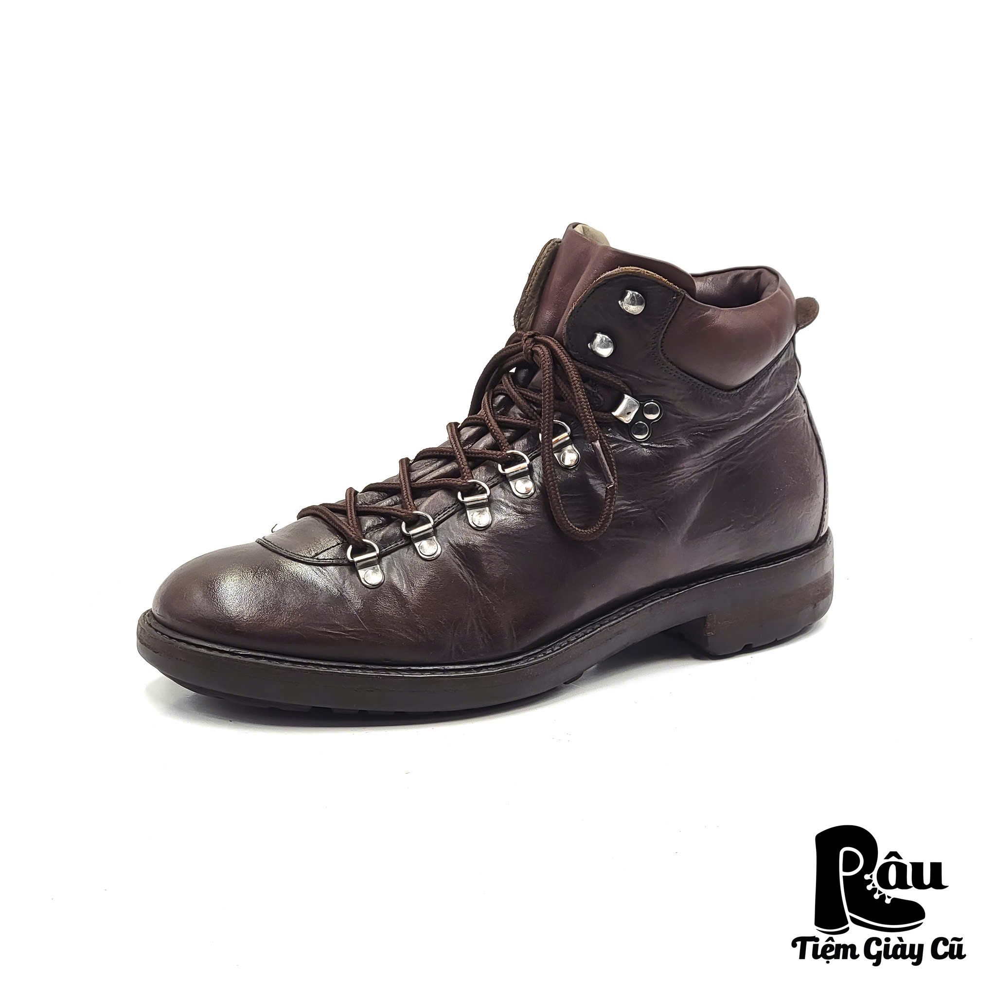 |SIZE 44| CORVARI DARK BROWN ANKLE LACE-UP BOOT Z44-6800