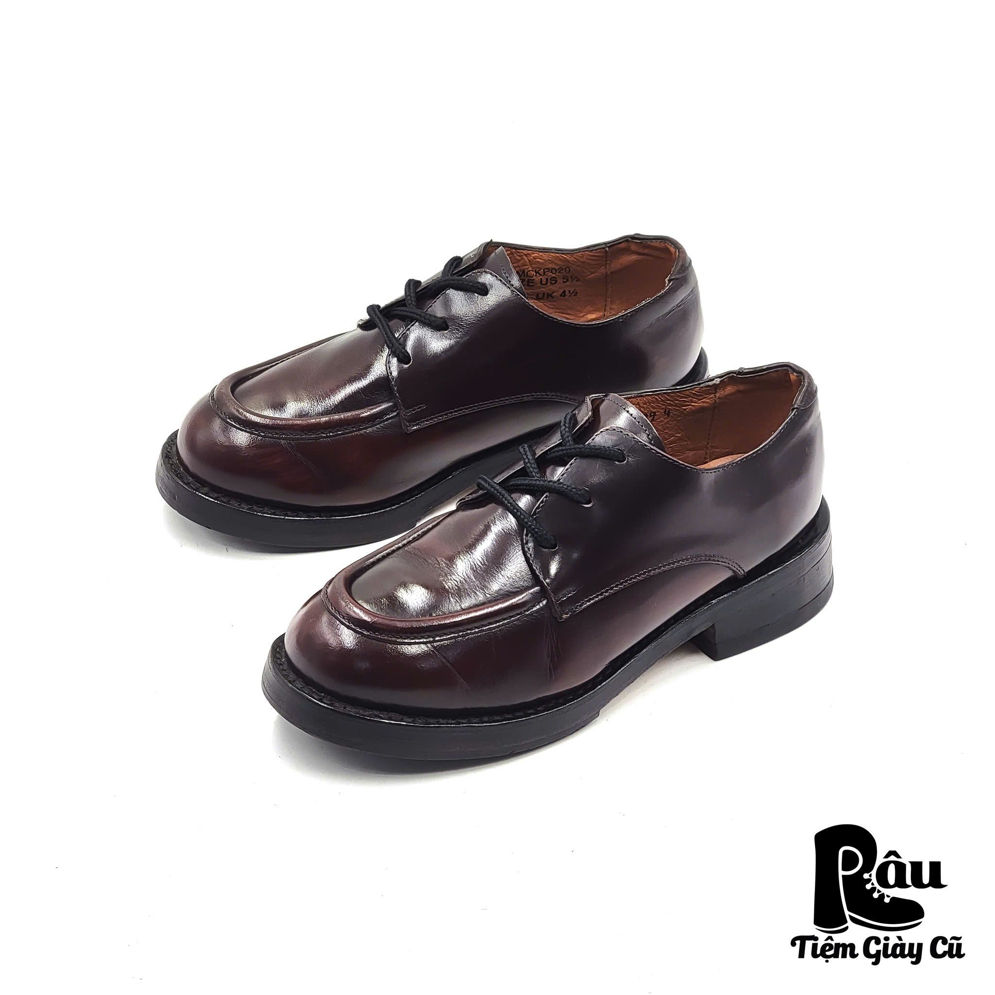 |SIZE 37| NANA INDUSTRIAL STRENGTH VINTAGE 90S MCKP020 BURGUNDY MOC TOE DERBY SHOES Z37-6808