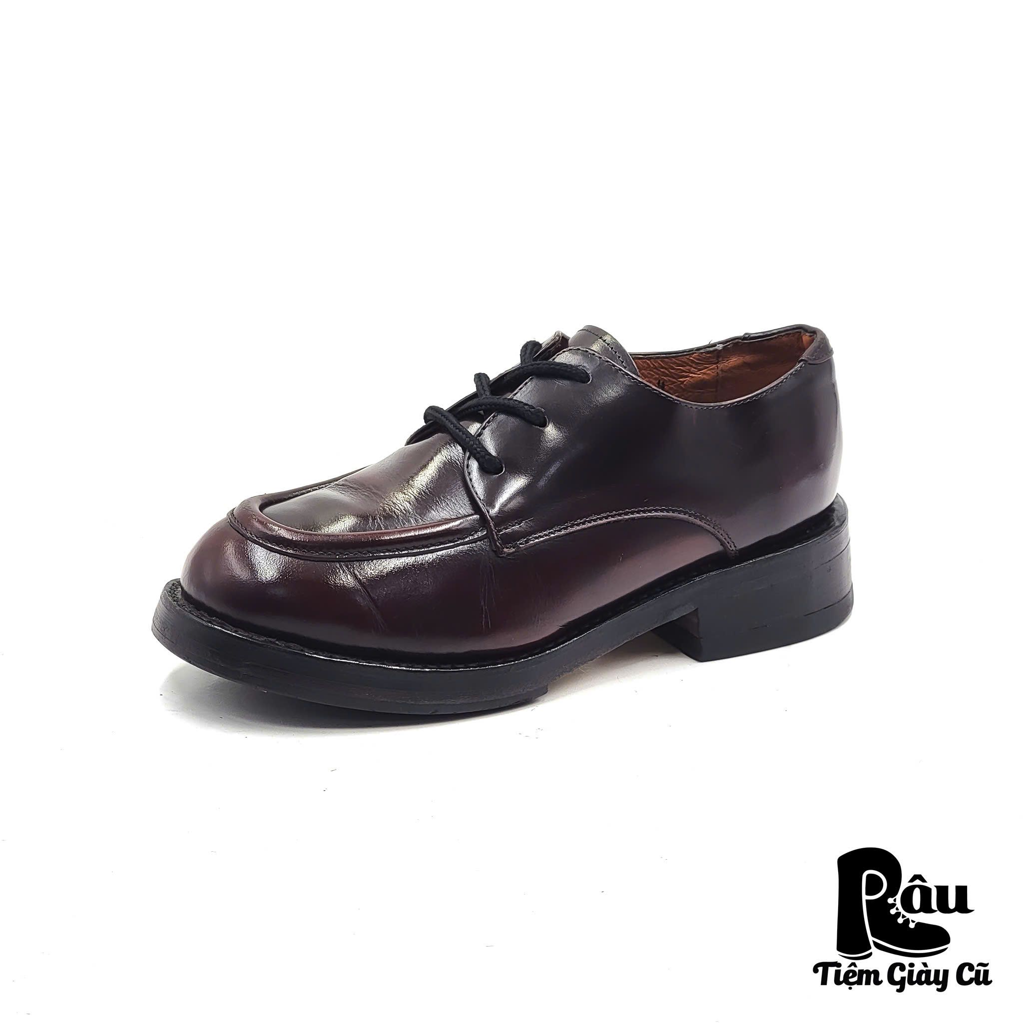 |SIZE 37| NANA INDUSTRIAL STRENGTH VINTAGE 90S MCKP020 BURGUNDY MOC TOE DERBY SHOES Z37-6808