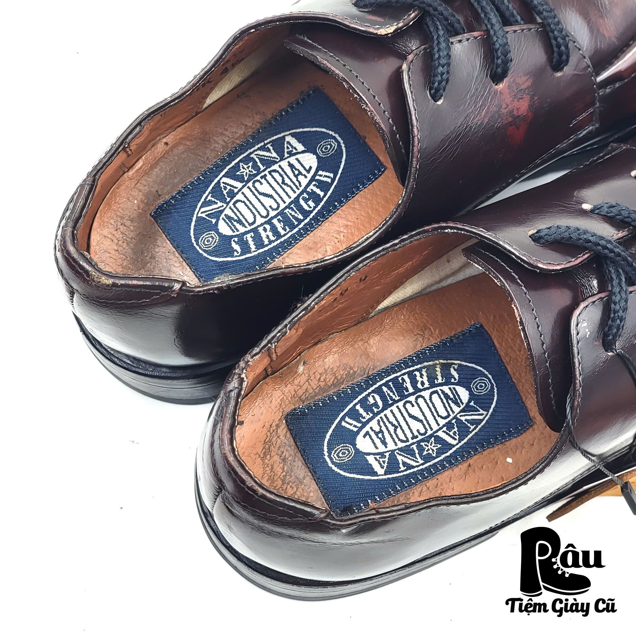 |SIZE 37| NANA INDUSTRIAL STRENGTH VINTAGE 90S MCKP020 BURGUNDY MOC TOE DERBY SHOES Z37-6808