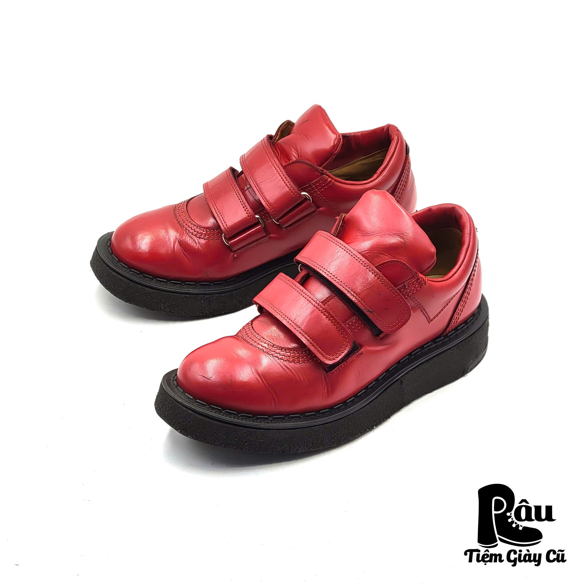 |SIZE 39| GEORGE COX X TWINS ACOUSTIC VINTAGE 12099 RED STRAPS CREEPER BOOT Z39-6843
