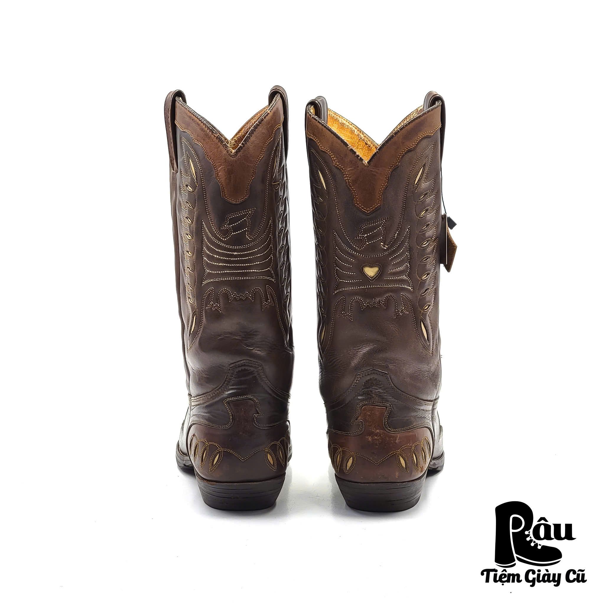 |SIZE 39| SANCHO VINTAGE 5684 OVERLAY COWBOY BOOT Z39-6844