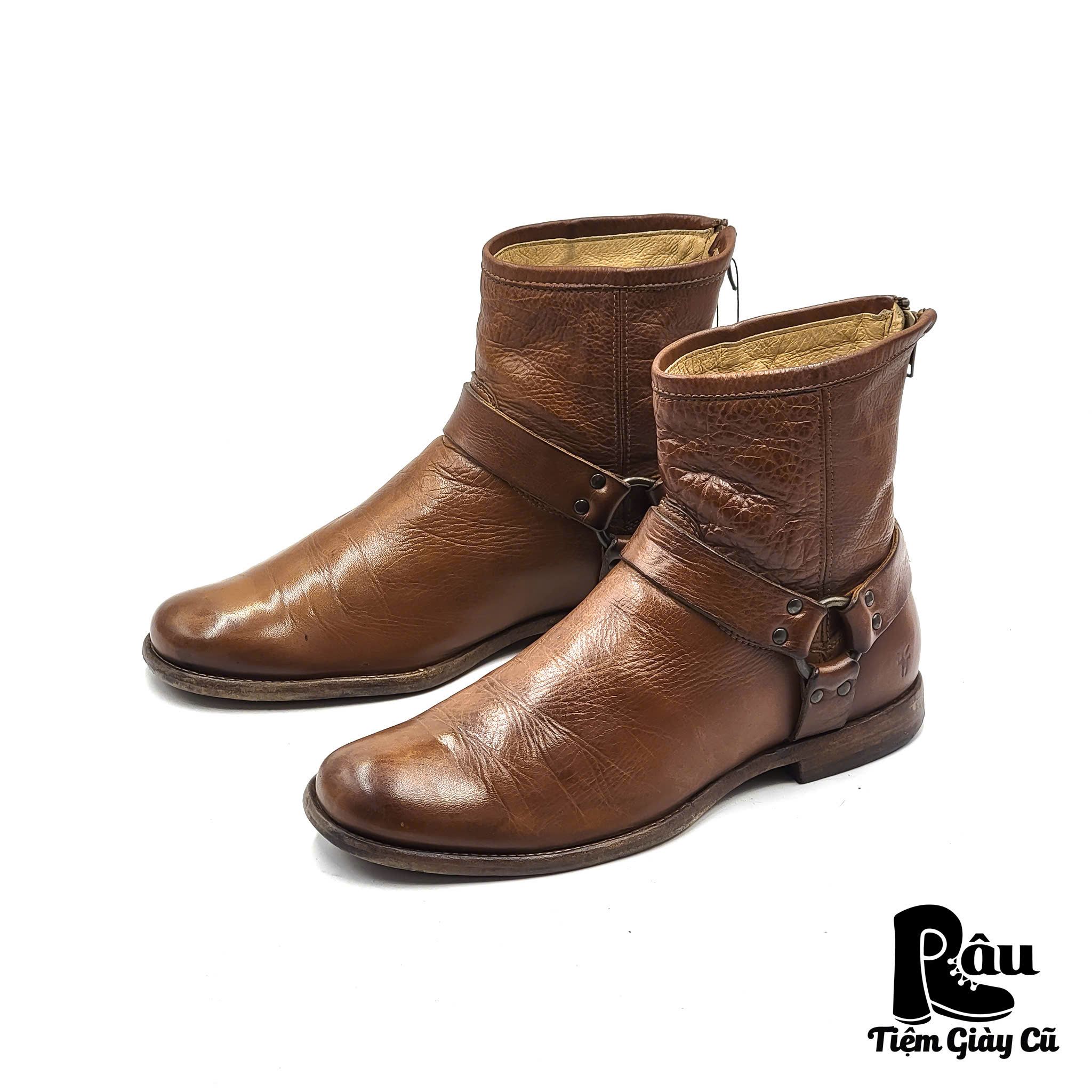 |SIZE 42| FRYE 87870 PHILLIP BACK-ZIP HARNESS BOOT Z42-6845
