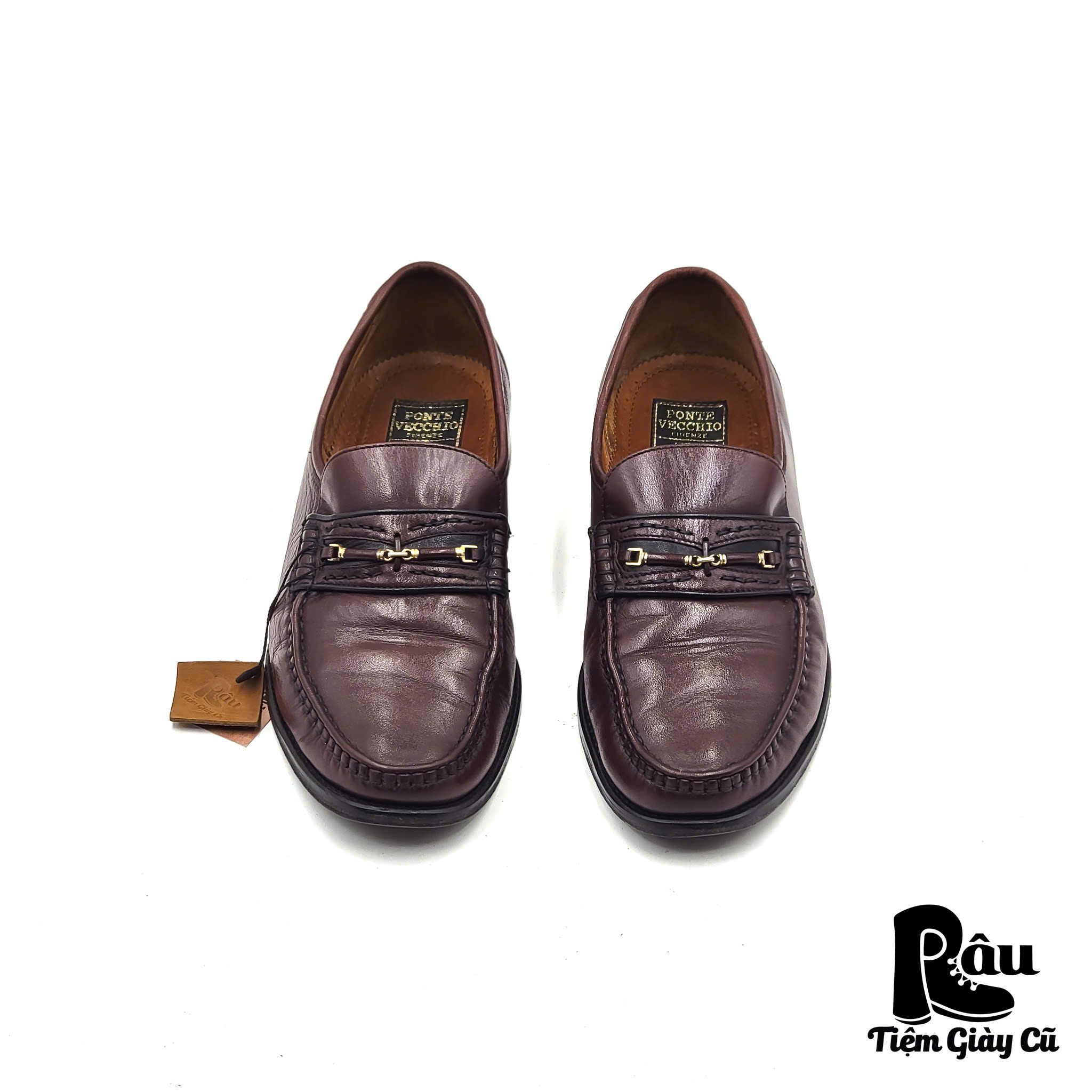 |SIZE 39| PONTE VECCHIO FIRENZE VINTAGE ITALIAN BURGUNDY BIT LOAFER AR39-6821