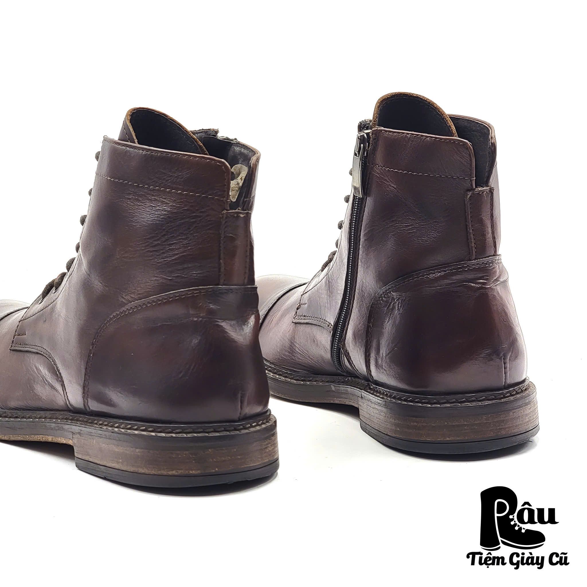 |SIZE 44| BRITISH PASSPORT STRAIGHT CAP DERBY ANKLE BOOTS Z44-6880