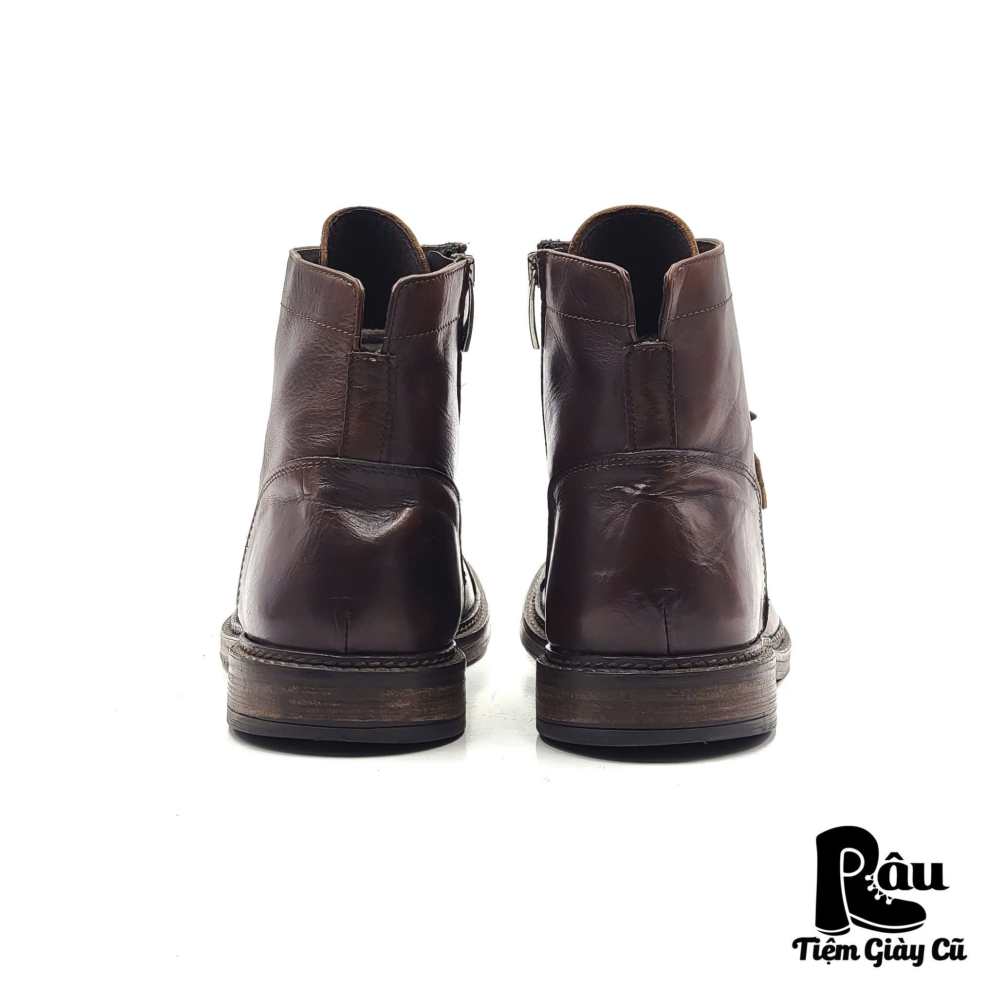 |SIZE 44| BRITISH PASSPORT STRAIGHT CAP DERBY ANKLE BOOTS Z44-6880