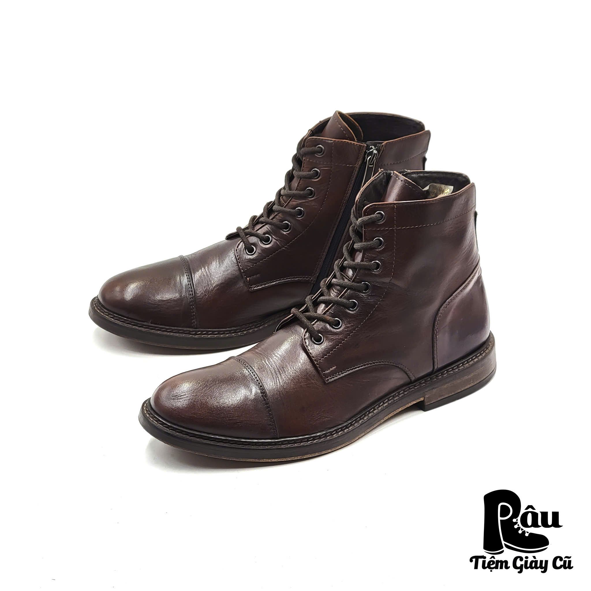 |SIZE 44| BRITISH PASSPORT STRAIGHT CAP DERBY ANKLE BOOTS Z44-6880