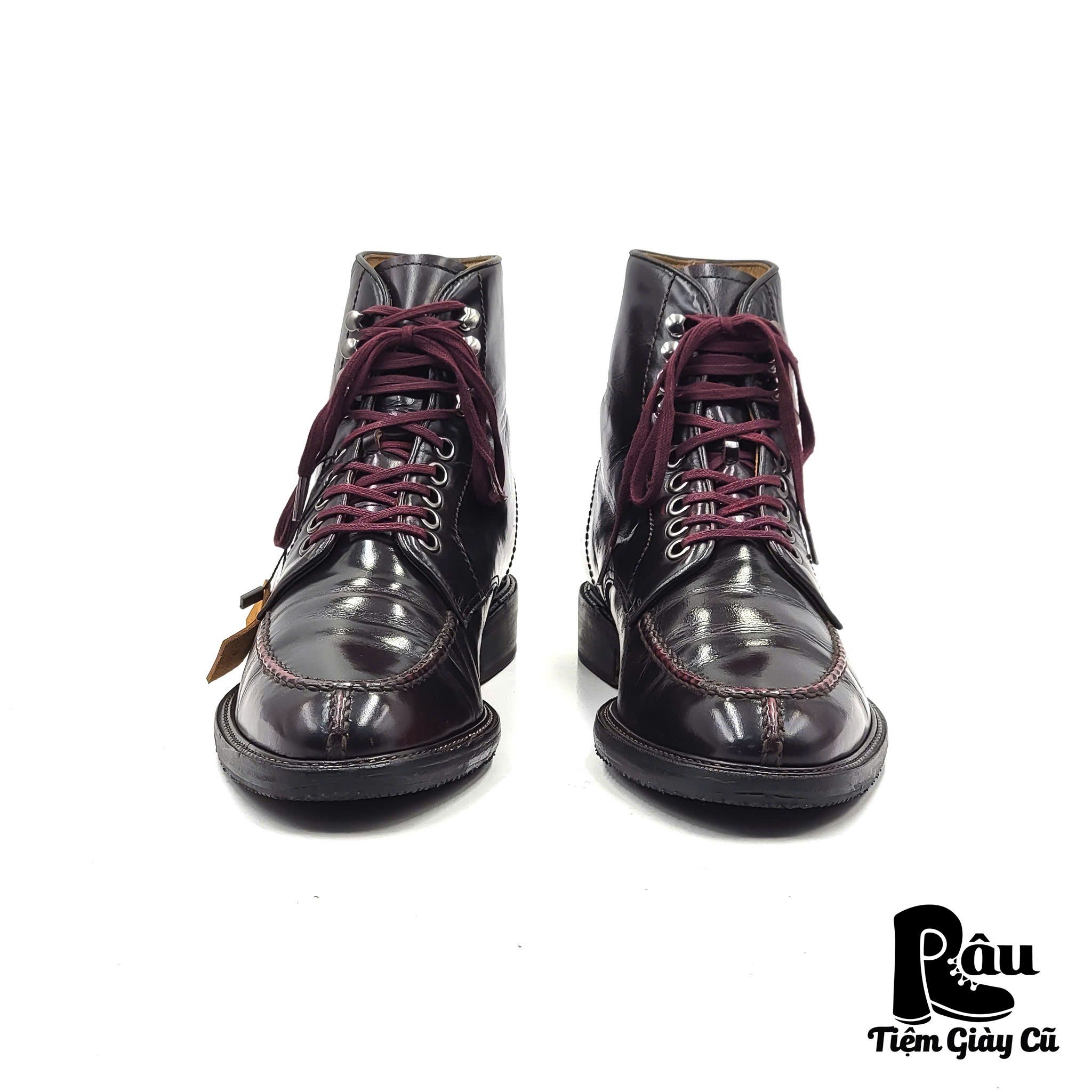 |SIZE 38.5| JOENSHOE HANDMADE MARCATO VINTAGE WINE SPLIT TOE BOOT Z38.5-6881