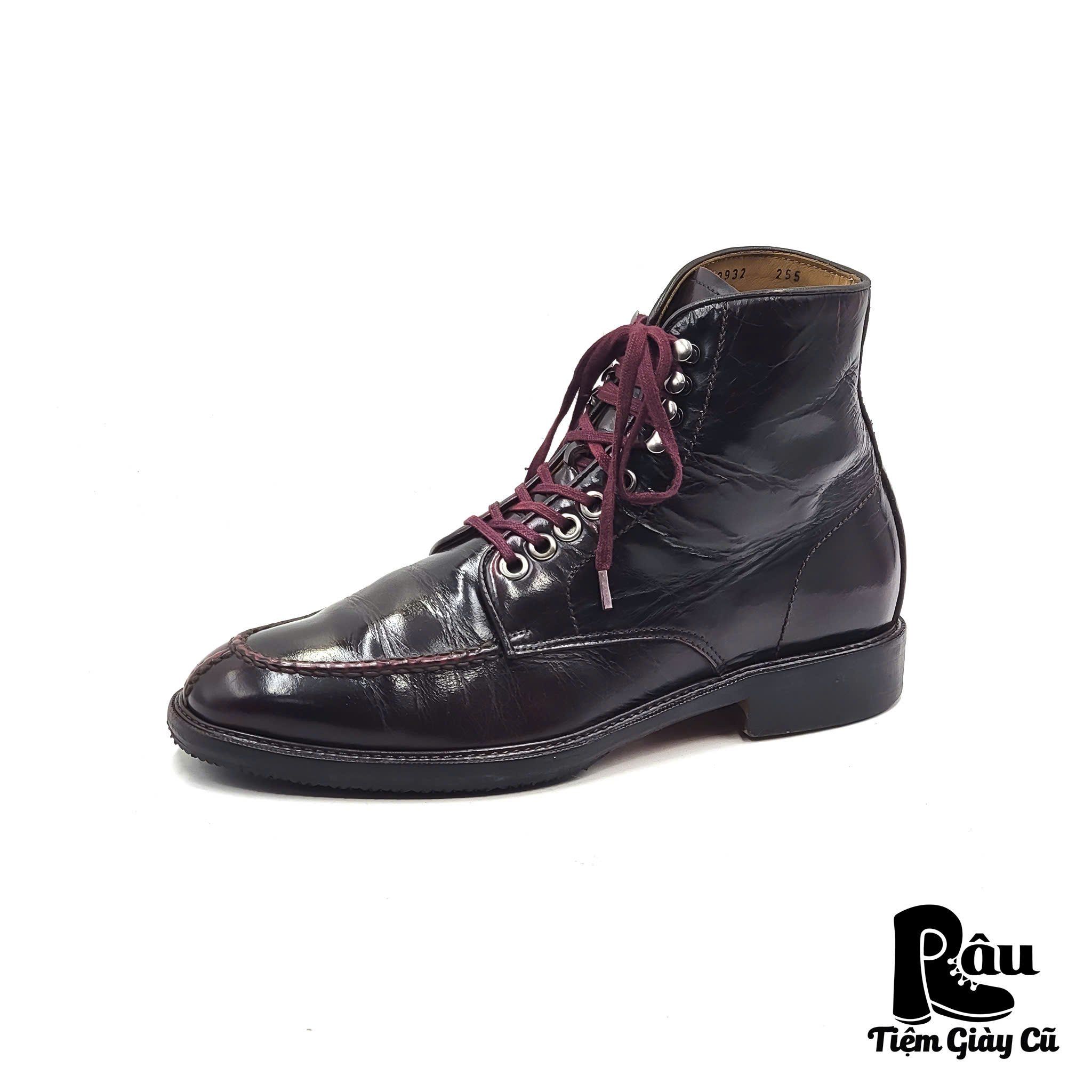 |SIZE 38.5| JOENSHOE HANDMADE MARCATO VINTAGE WINE SPLIT TOE BOOT Z38.5-6881
