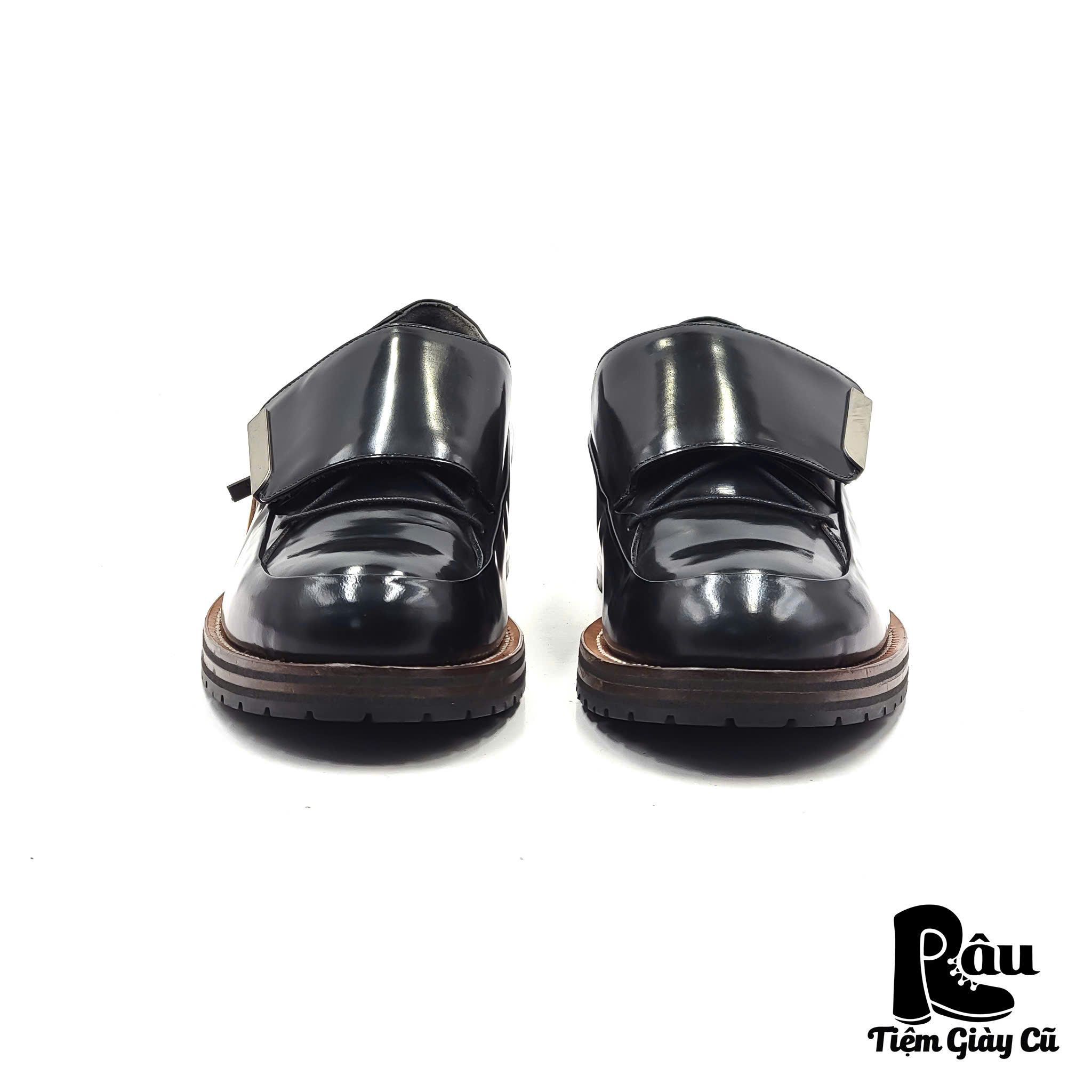 |SIZE 42| PORTS 1961 RUNWAY FALL 2014 MENSWEAR BLACK TAB CLOSURE LACE UP BOOT Z42-6938