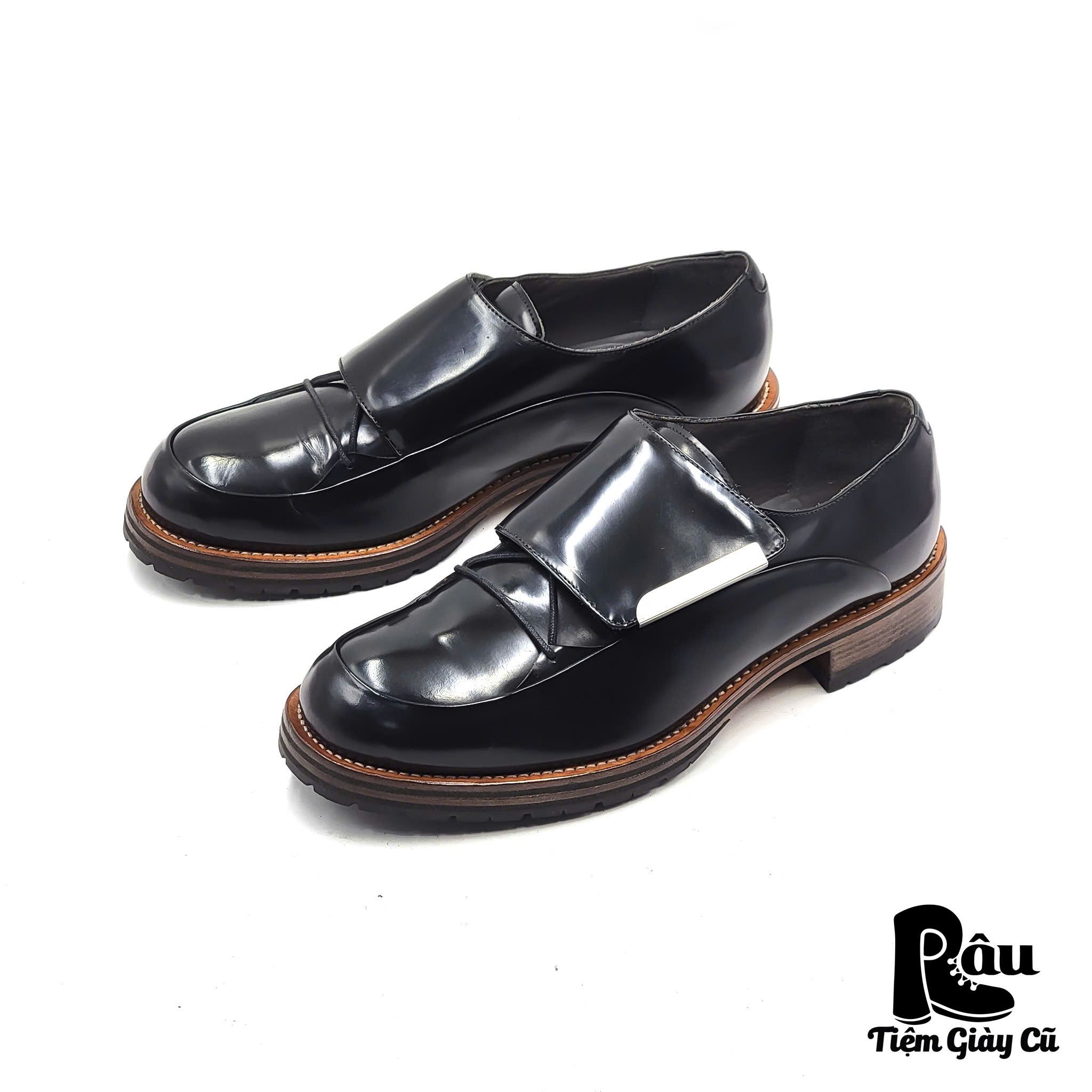 |SIZE 42| PORTS 1961 RUNWAY FALL 2014 MENSWEAR BLACK TAB CLOSURE LACE UP BOOT Z42-6938