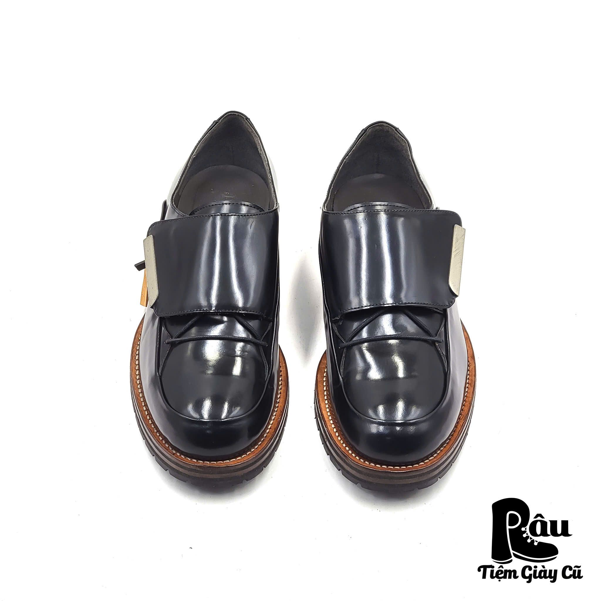|SIZE 42| PORTS 1961 RUNWAY FALL 2014 MENSWEAR BLACK TAB CLOSURE LACE UP BOOT Z42-6938