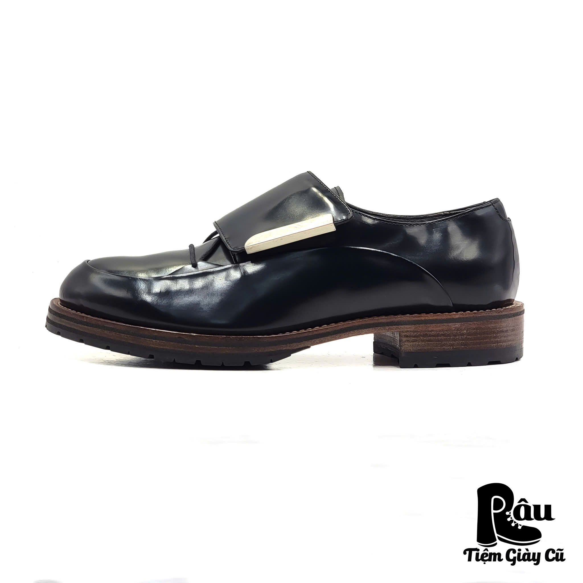 |SIZE 42| PORTS 1961 RUNWAY FALL 2014 MENSWEAR BLACK TAB CLOSURE LACE UP BOOT Z42-6938