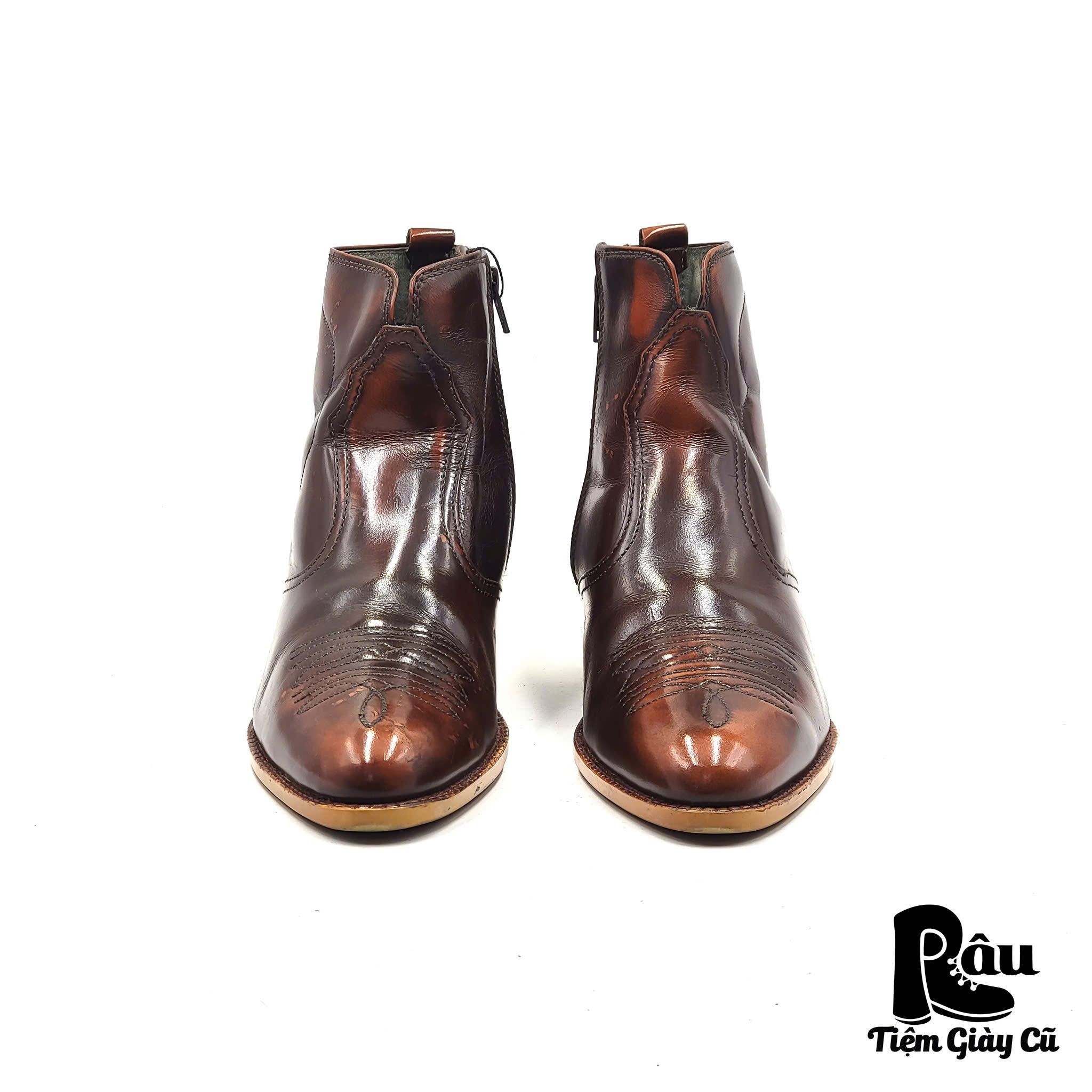 |SIZE 39| TEXAS VILLAGE SIDE-ZIP SHORT WESTERN BOOT AQ39-6920
