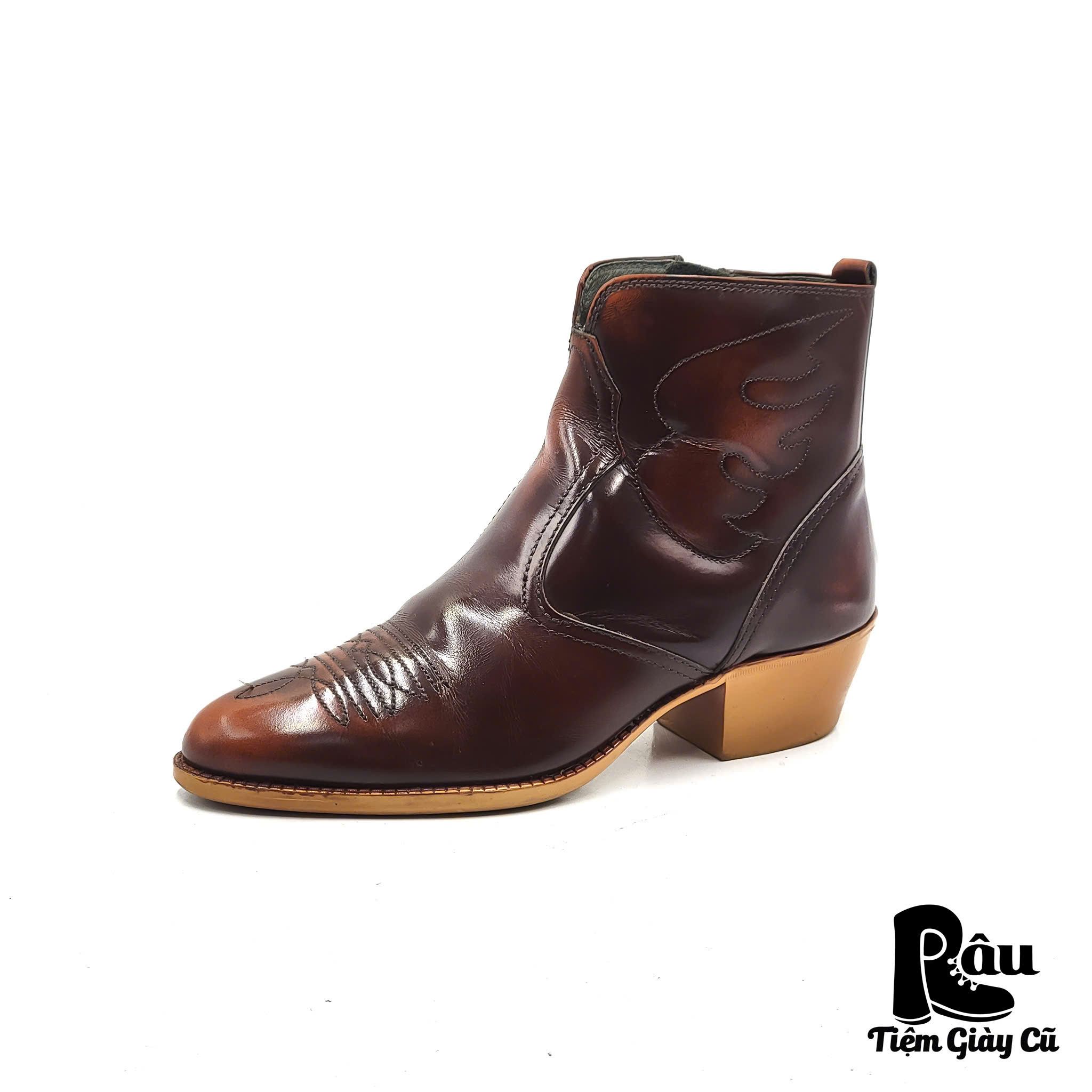 |SIZE 39| TEXAS VILLAGE SIDE-ZIP SHORT WESTERN BOOT AQ39-6920