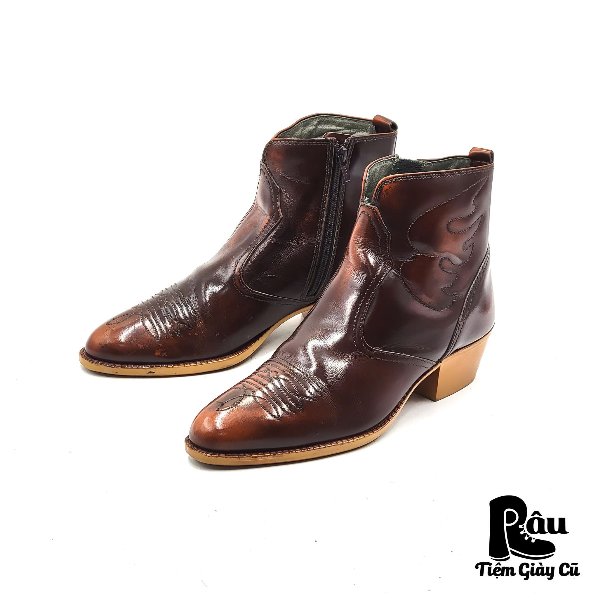 |SIZE 39| TEXAS VILLAGE SIDE-ZIP SHORT WESTERN BOOT AQ39-6920