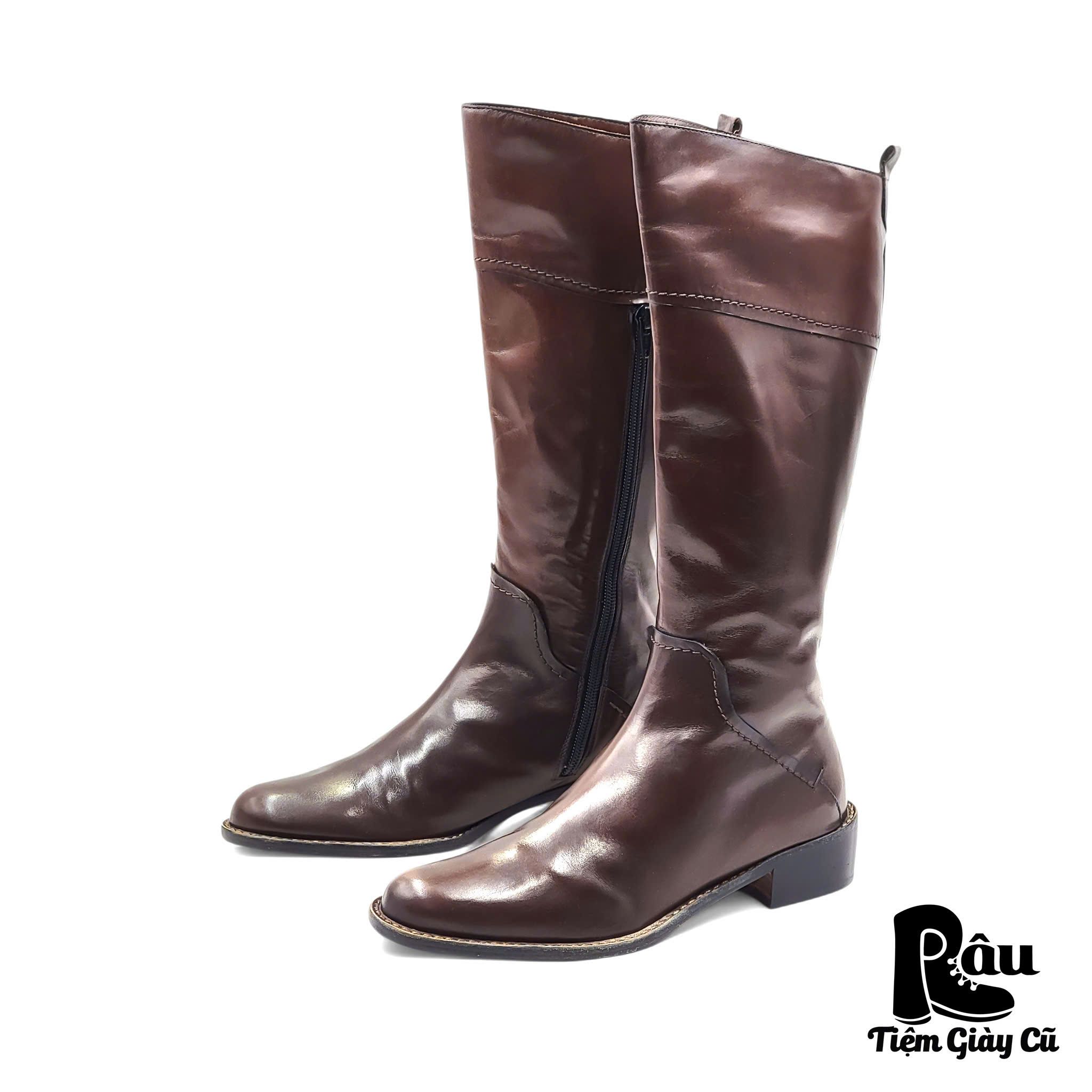 |SIZE 36| SANTE BORELLA VINTAGE BROWN MID-CALF BOOT Z36-6680