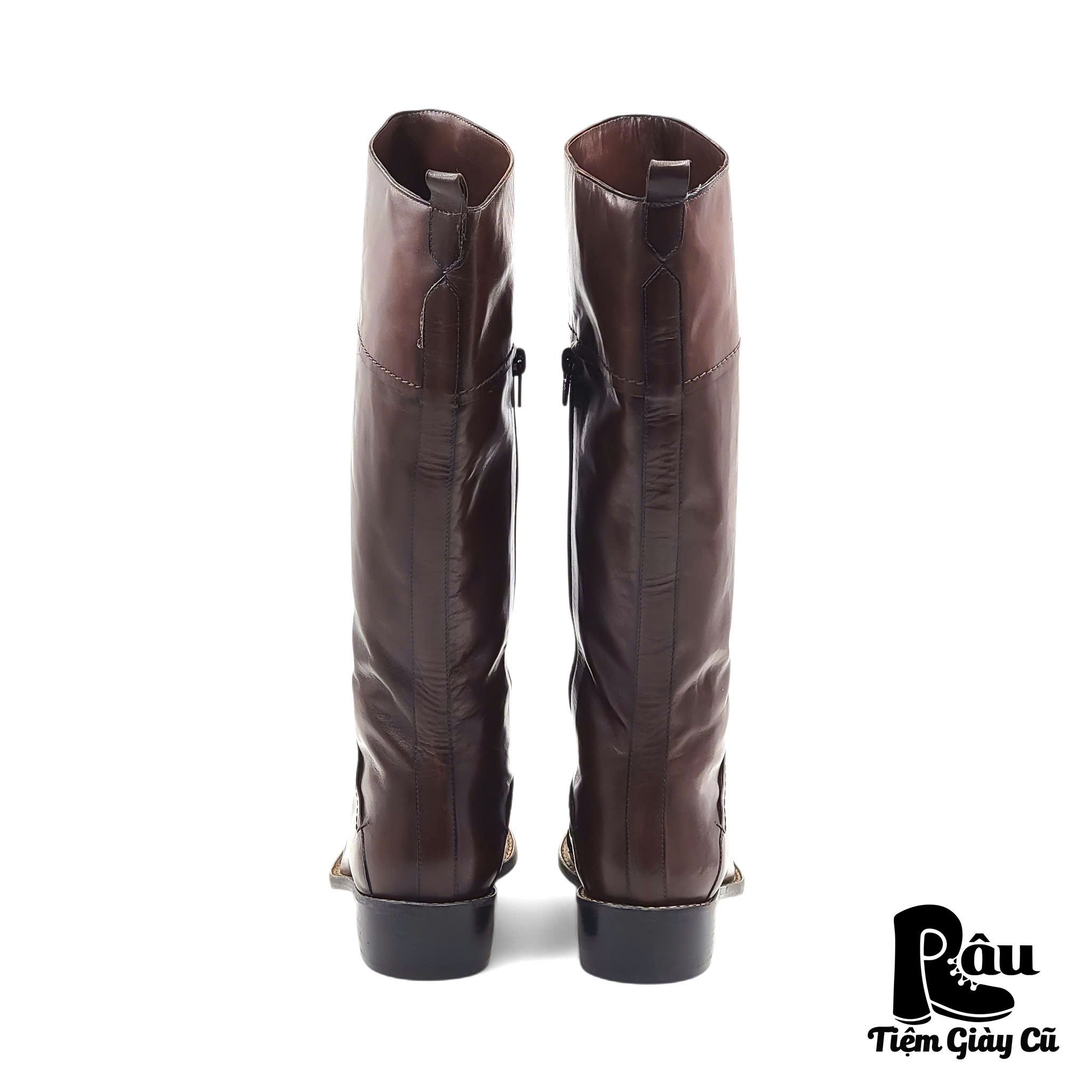 |SIZE 36| SANTE BORELLA VINTAGE BROWN MID-CALF BOOT Z36-6680
