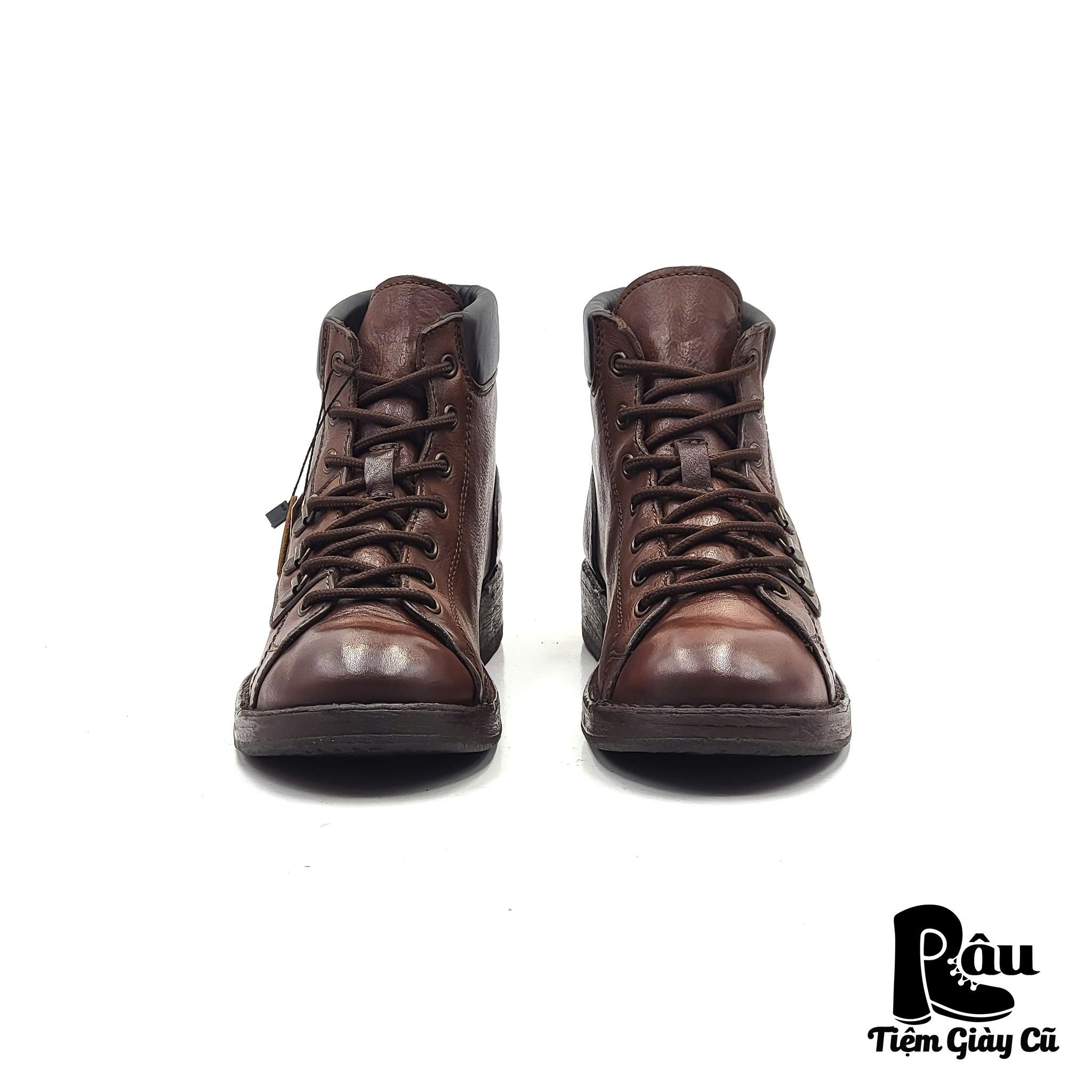 |SIZE 37.5| MOMA BROWN LACE-TO-TOE ANKLE BOOT Z37.5-6877