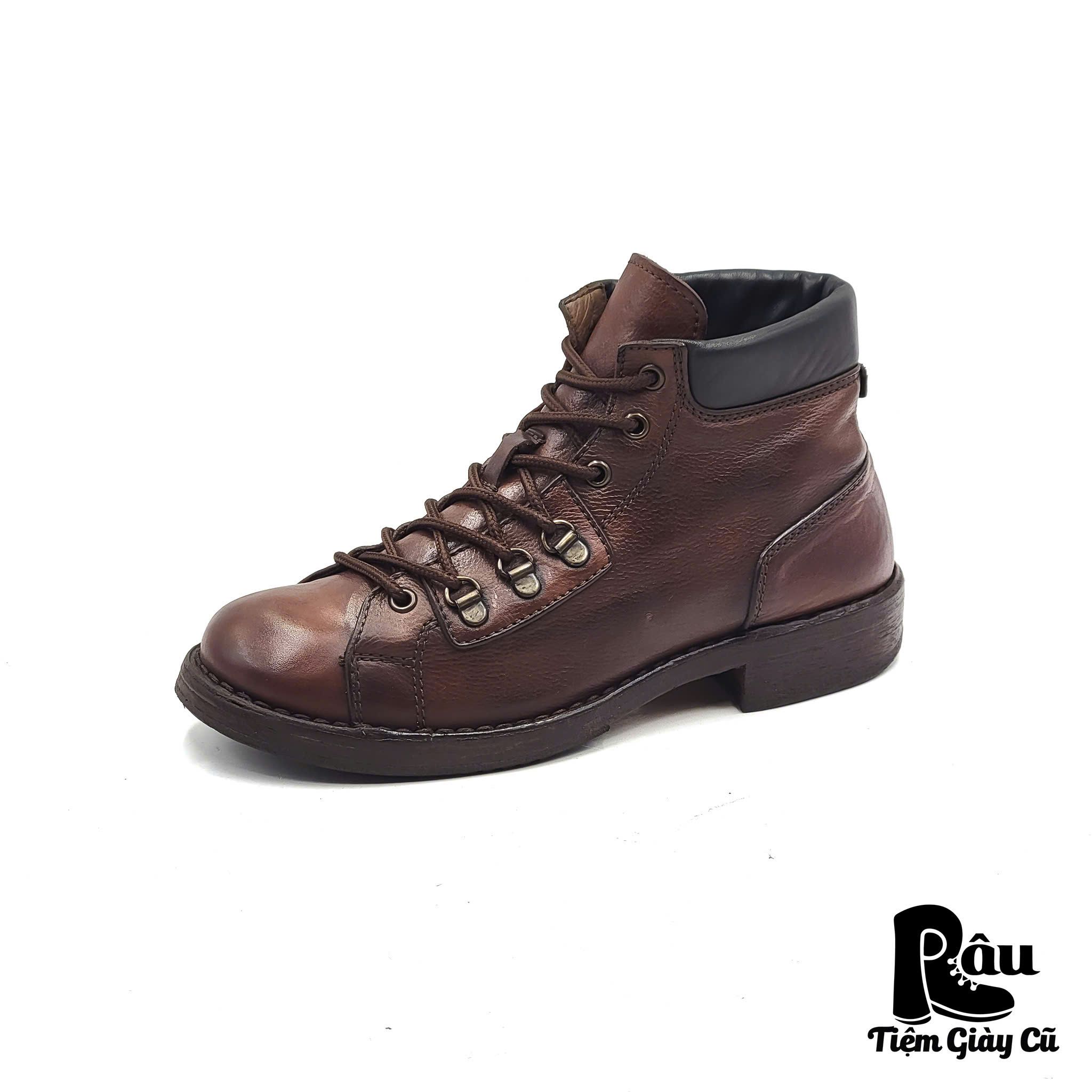 |SIZE 37.5| MOMA BROWN LACE-TO-TOE ANKLE BOOT Z37.5-6877