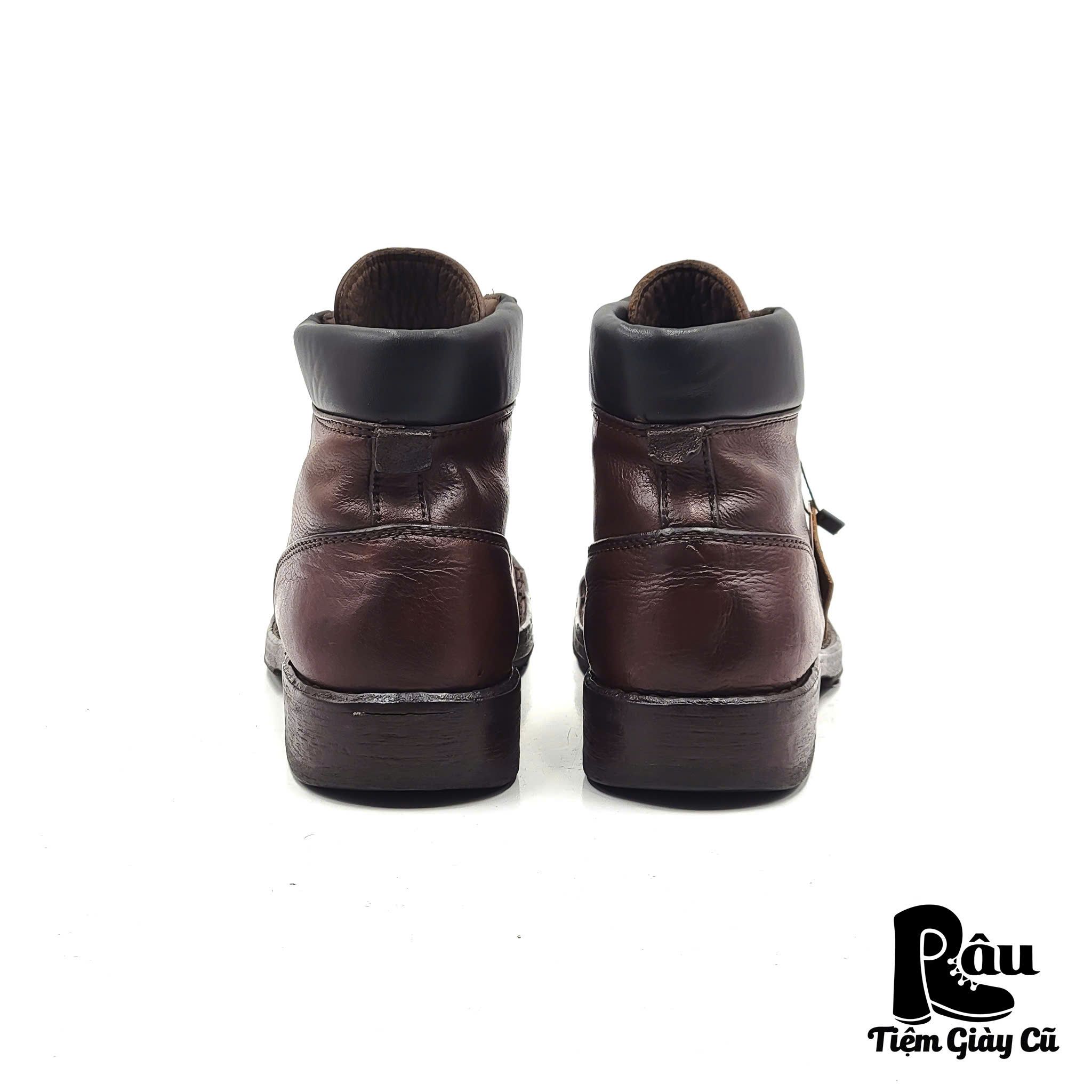 |SIZE 37.5| MOMA BROWN LACE-TO-TOE ANKLE BOOT Z37.5-6877