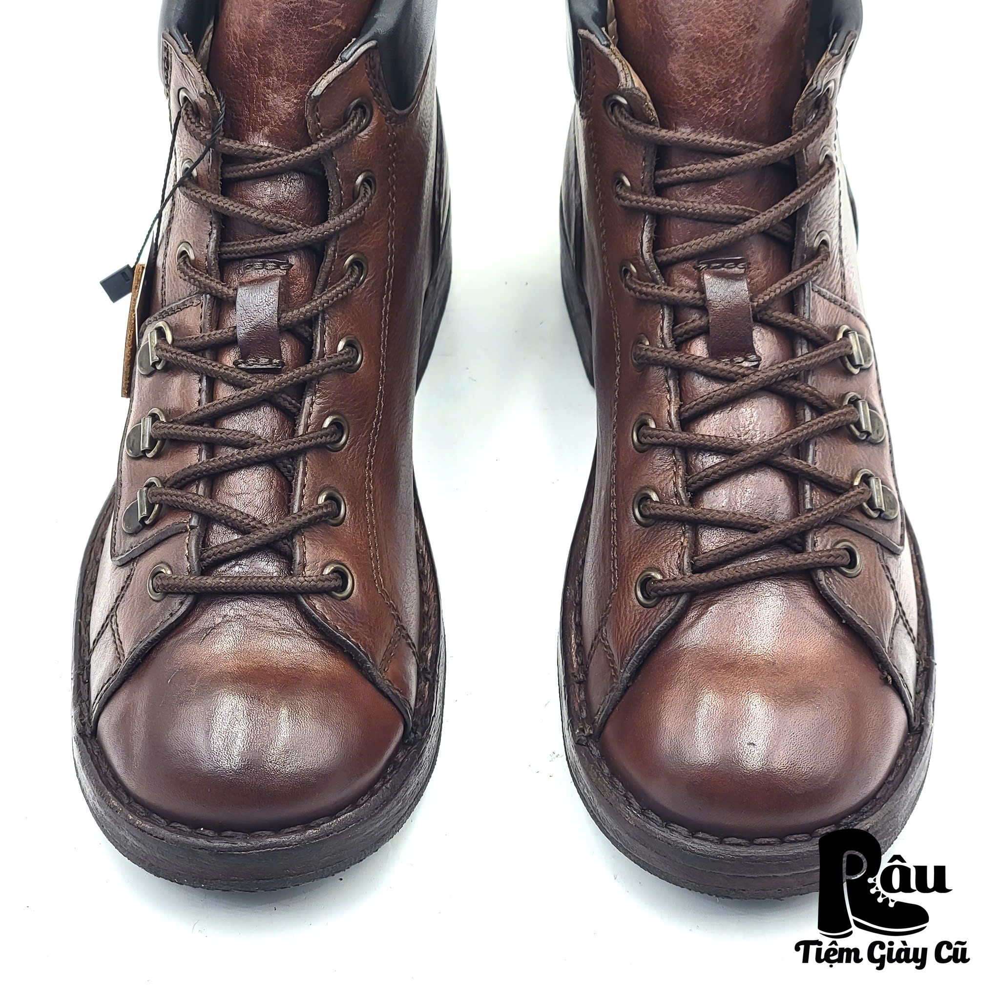 |SIZE 37.5| MOMA BROWN LACE-TO-TOE ANKLE BOOT Z37.5-6877