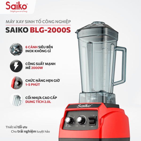 Máy Xay Sinh Tố Công Nghiệp Saiko BLG-2000S 2000W - 2L