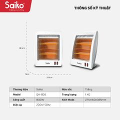 Máy Sưởi Saiko QH-806 2 Bóng 800W