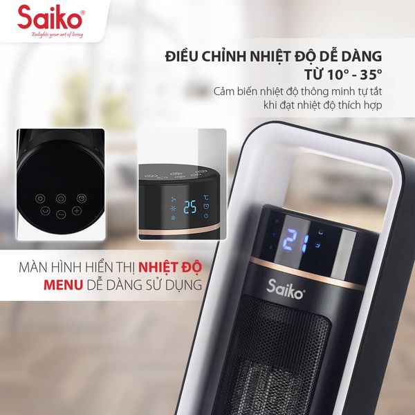 Máy Sưởi Gốm Saiko CH-2200R (2200W)