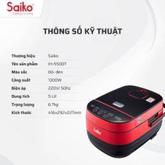 Nồi cơm điện cao tần 5L Saiko IH-5500T