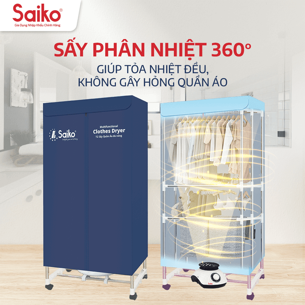 Tủ Sấy Quần Áo Đa Năng Saiko CD-1800 1800W