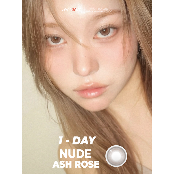Lens 1 ngày Nude Ash Rose - QRSESSED nâu tro trong suốt tự nhiên
