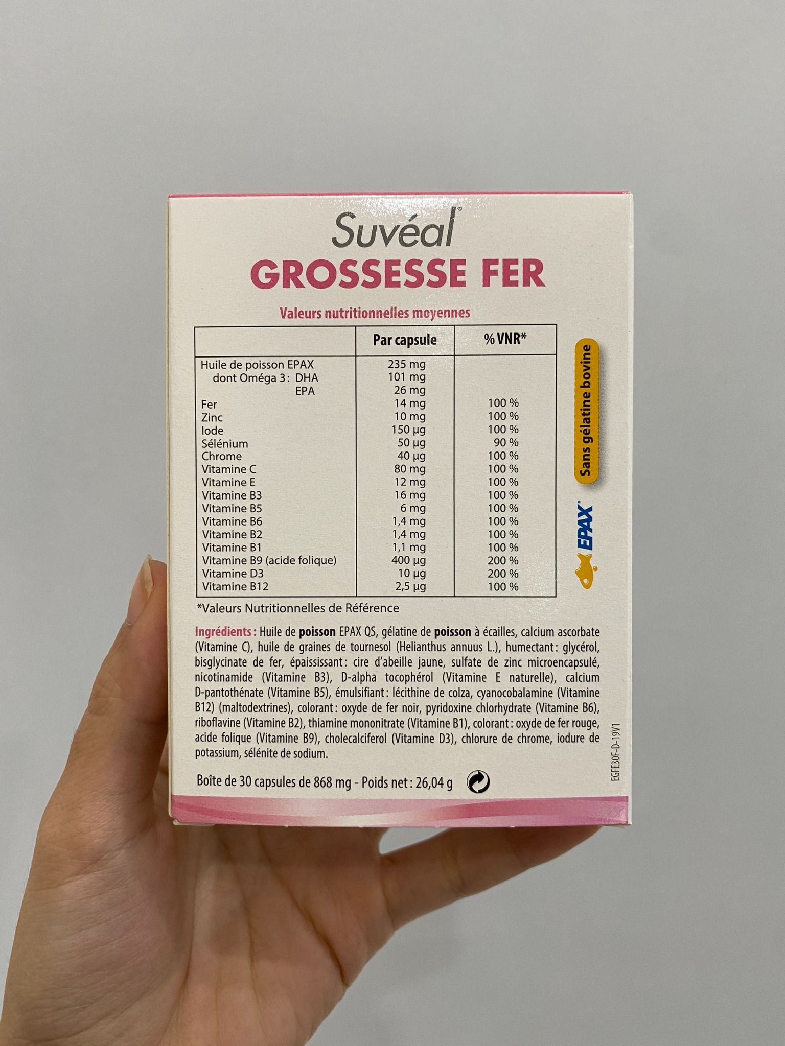 Suvéal Grossesse - Fer: Vitamin Tổng Hợp Cho Bà Bầu