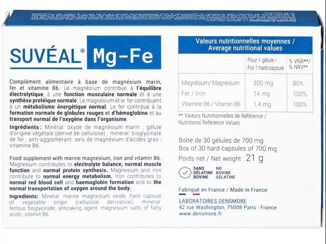 Suvéal® Mg-Fe bổ sung Magie, Vitamin B6 và Sắt cho cơ thể