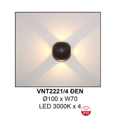 ĐÈN TƯỜNG HIỆN ĐẠI VNL2221/4 ĐEN