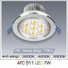 Đèn led downlight mắt ếch cao cấp LX511-7W