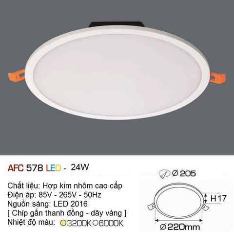 Đèn âm trần downlight Anfaco AFC578 24W