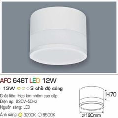 Đèn ốp nổi cao cấp Anfaco AFC 648T - 12W