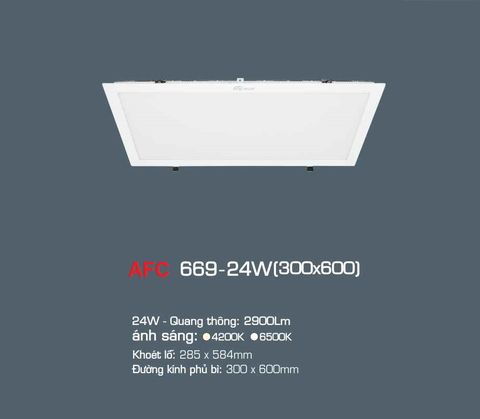 Đèn led panel tấm Anfaco 24W 0.3x0.6m