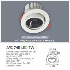 Đèn Downlight LED Âm Trần Cao Cấp LX745-7W