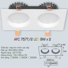 Đèn âm trần downlight Anfaco LX757T/2 9Wx2