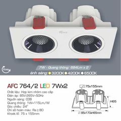 Đèn Downlight LED Âm Trần Cao Cấp LX764/2-7Wx2