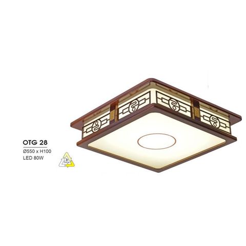 Đèn ốp trần gỗ Hufa Ø550*H100 - LED 80W, ánh sáng 3 chế độ OTG 28