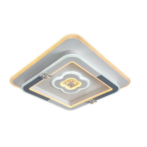 Đèn mâm ốp trần vuông mica Ø500*H100, Led 3 màu ánh sáng NM 3486B