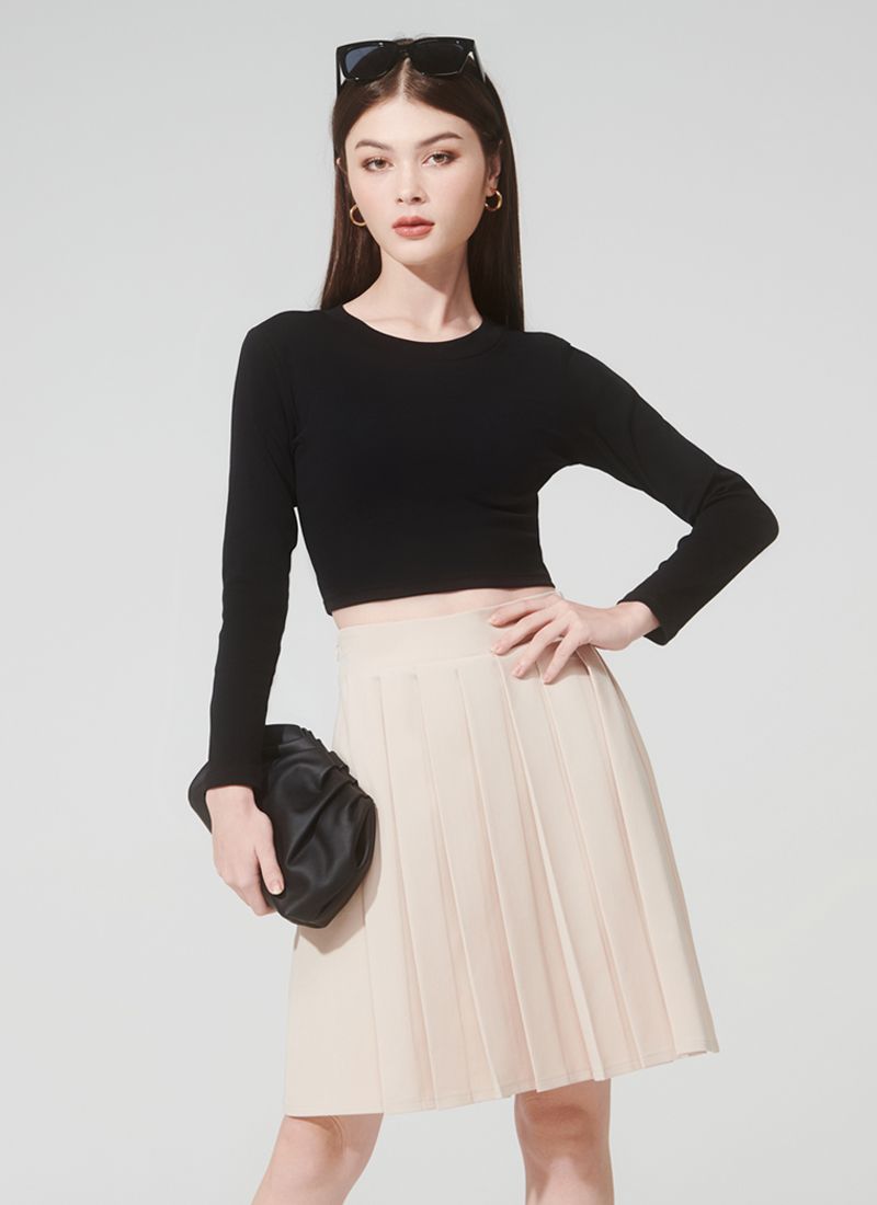 VÁY XẾP LY DÀI SARA KEM