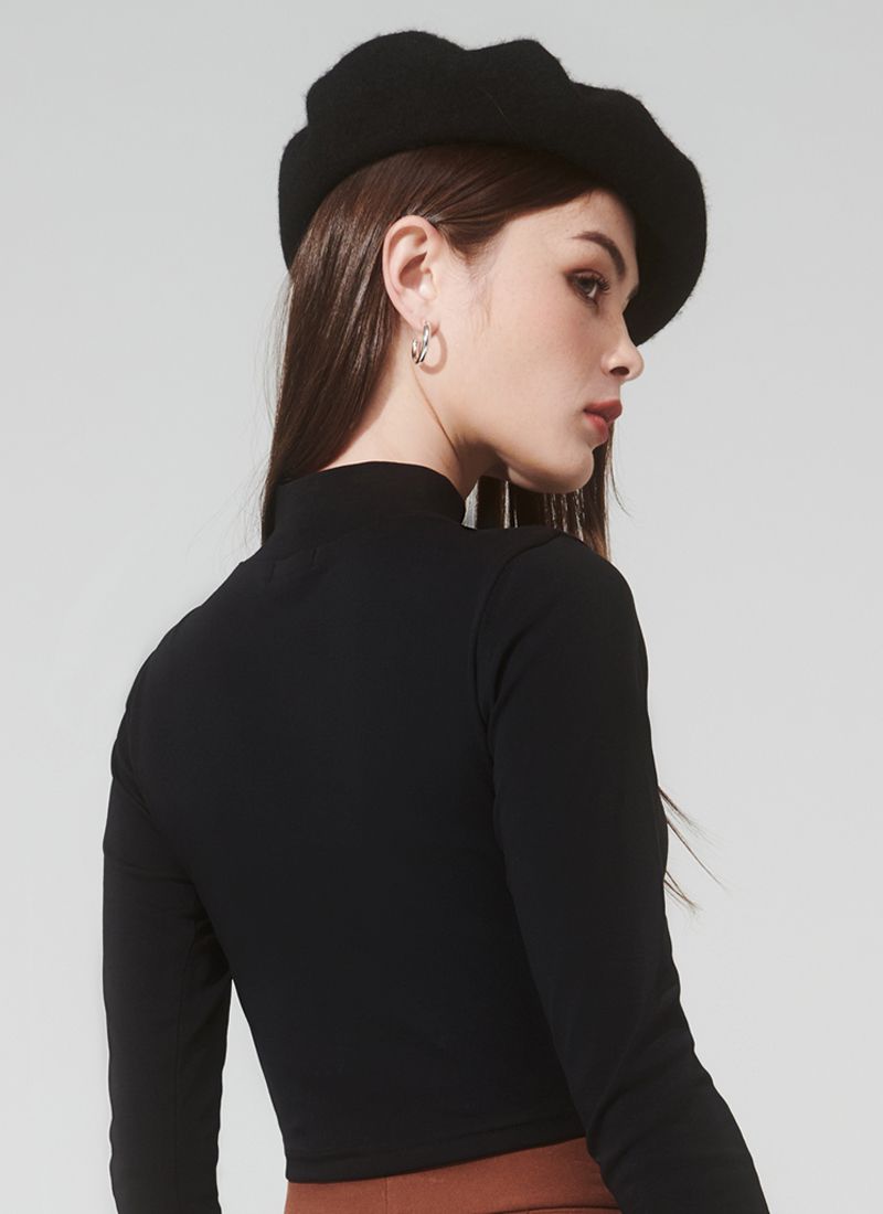 ÁO THUN CỔ LỌ PANLY ĐEN