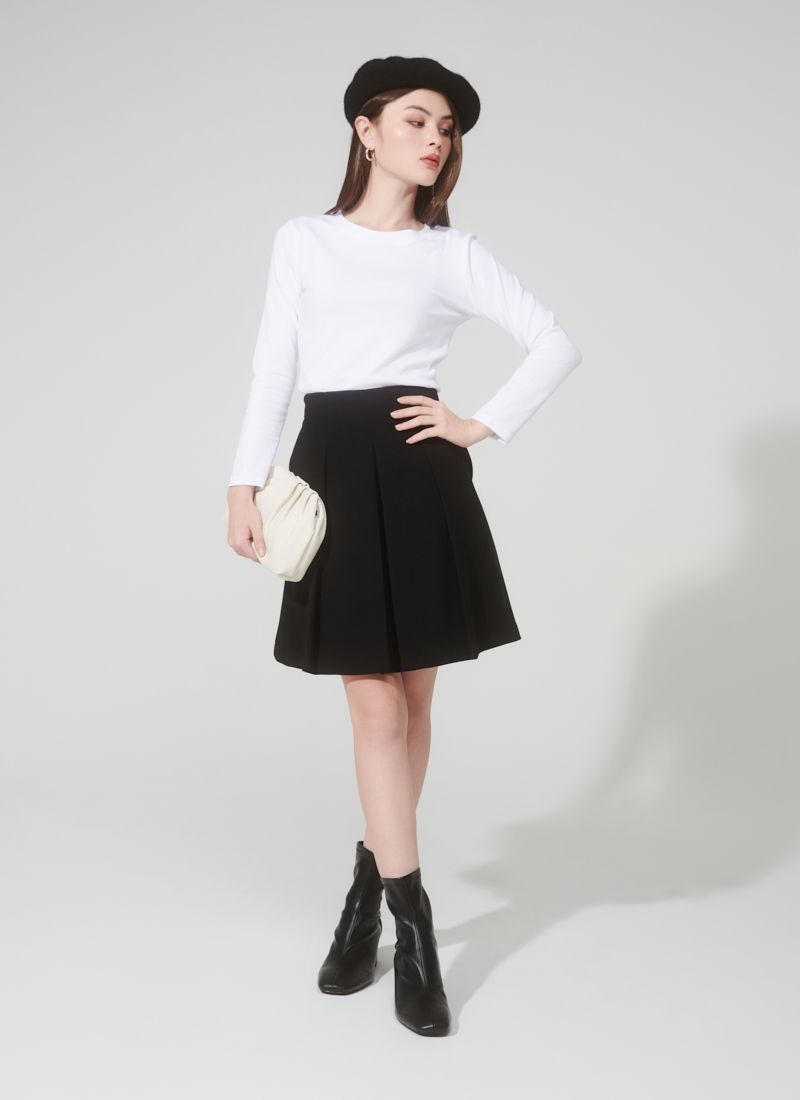 VÁY GẤP LY DÀI NARIS ĐEN
