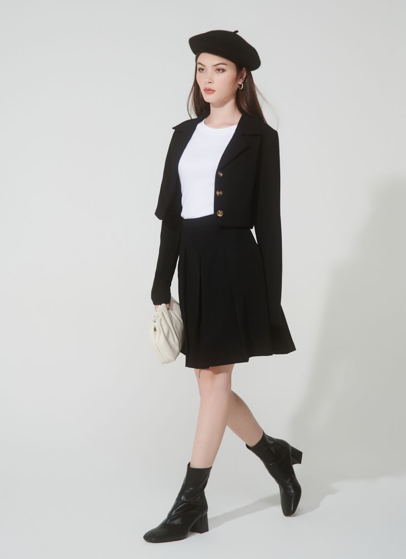 VÁY GẤP LY DÀI NARIS ĐEN
